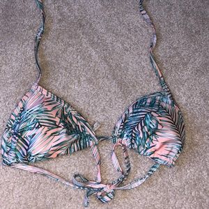 Tropical patterned bikini top